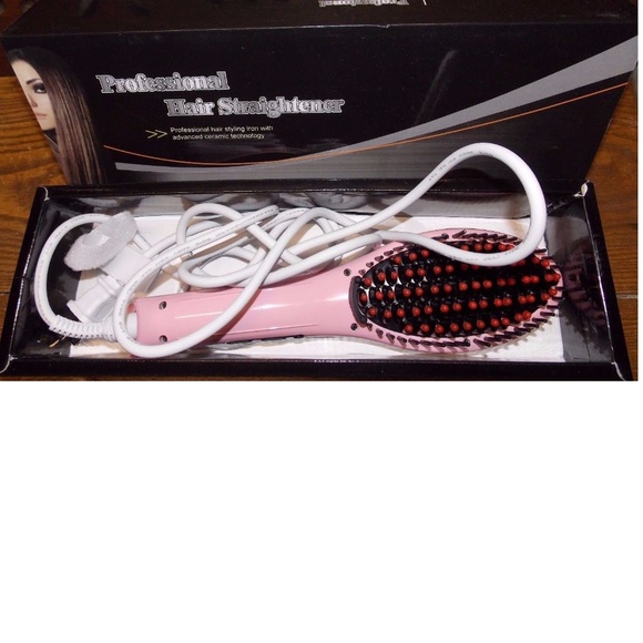 Pro Other - NEW Pink Hair Straightner Iron Brush Comb PRO